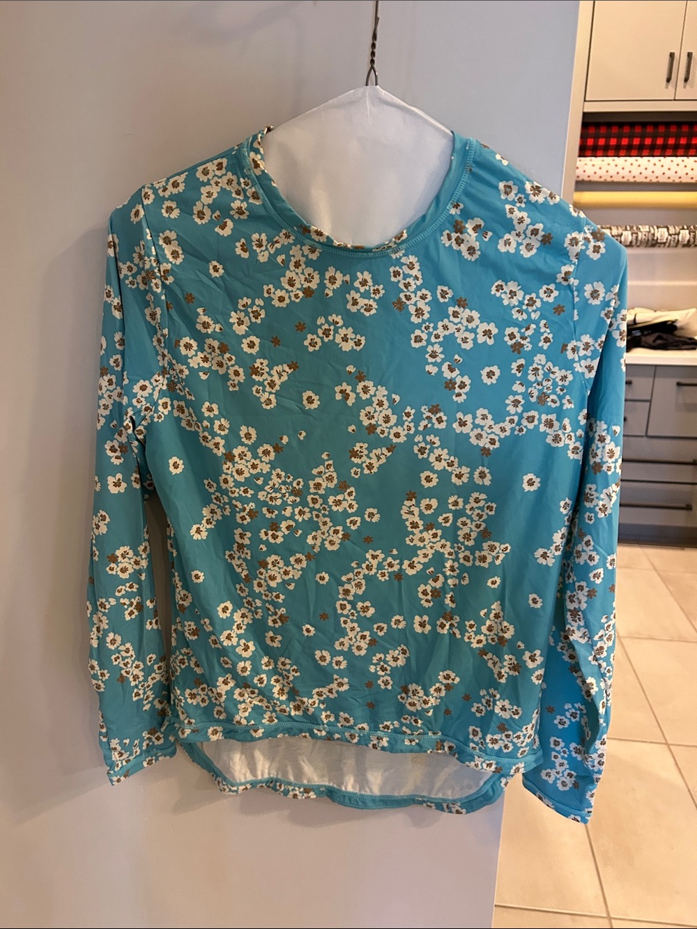 Roxy Teal Floral Long-Sleeve Tee